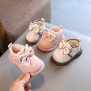 女宝宝鞋子软底小皮鞋0-1-2岁3女童靴子，秋冬季棉鞋公主鞋女宝短靴