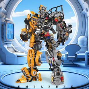 机械黄蜂机甲积木变形大型机器人，模型10男孩拼装玩具8-14礼物