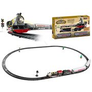 仿真复古蒸汽电动轨道小火车玩具3岁男孩模型4儿童超长益智力套装