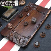 黑檀木茶盘整块实木精雕，家用茶台大号原木，加厚排水茶海功夫茶具