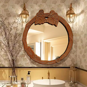 法式复古浴室镜壁挂家用卫生间，镜子网红艺术挂墙化妆镜玄关装饰镜