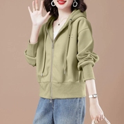 开衫休闲运动外套，女韩版二八月外套气质甜美洋气显瘦连帽卫衣