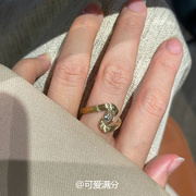 「金色传说」s925纯银，金色拉丝水钻戒指小众设计感高级感时尚指环