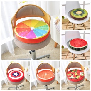 3D水果坐垫儿童幼儿园卡通凳子椅子垫小地上加厚圆形西瓜垫子屁垫