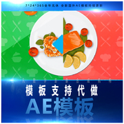 烹饪栏目二维卡通设计动画包装美食餐饮娱乐项目片头素材AE模板
