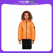 香港直邮潮奢stoneisland女童橙色绗缝儿童，羽绒夹克童装