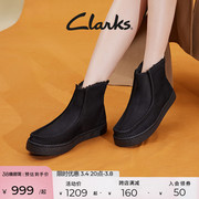 Clarks其乐女鞋雪地靴冬季靴子中筒靴加厚加绒保暖女靴