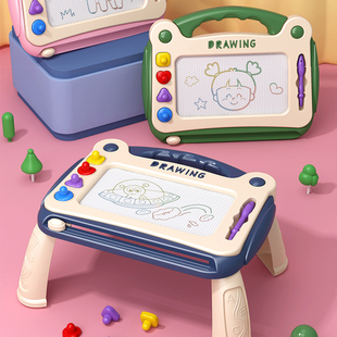 宝宝大号彩色磁性画板桌子儿童，磁力画画板，涂鸦板四脚桌写字板玩具