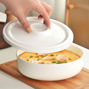 隔水炖碗陶瓷蒸蛋碗带盖蒸菜盘子，保鲜碗汤盘粉蒸肉，专用碗家用烤箱