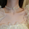 巴洛克椭圆珍珠镶钻双层项链时尚气质颈链复古森系夸张百搭项饰女