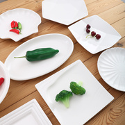 商用盘子菜盘套装家用组合陶瓷纯白餐具不规则酒店饭店餐厅菜碟子