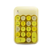 品怡2.4g无线数字键盘，复古彩色键帽键盘，财务迷你x910柠檬黄混彩小