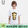 hipanda你好熊猫t恤男夏季经典熊猫烫金短袖设计街头潮牌