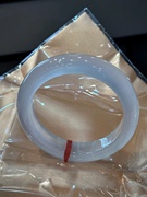 皎月环酥白冰玻璃种翡翠手镯，美物配佳人 55.8圈口尺寸 13*9.5mm