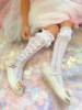 洛丽塔公主裙女童袜子花边，袜蕾丝萝莉儿童袜子，白色小腿袜中筒网袜