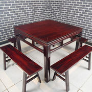 墨绩八仙桌全实木四方桌子实木老榆木餐桌椅组合实木新中式仿