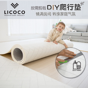 韩国进口LICOCO宝宝爬行垫PVC PE内胆婴儿爬爬垫柔软防滑可裁剪
