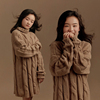 儿童摄影服装影楼主题服饰韩版咖色针织毛衣拍照大女孩艺术照衣服