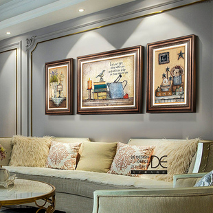 美式装饰画客厅沙发背景墙挂画大气复古卧室餐厅轻奢壁画欧式油画