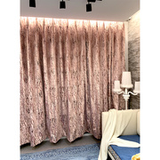 定制紫粉窗帘现代简约客厅，卧室书房纯色遮光成品定制