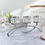 北欧铁艺玻璃烛台餐桌家用家居，装饰浪漫烛光，晚餐道具婚庆三头蜡烛