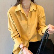 春秋2024法式黄色衬衫女气质百搭设计感小众叠穿宽松别致长袖
