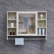 浴室镜柜挂墙式带置物架碳纤维卫生间镜子简约洗漱台收纳柜储物单