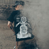 西海岸阿美咔叽复古骷髅头t恤短袖男嘻哈，欧美风摇滚摩托机车朋克