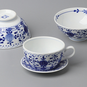 洋葱系列饭碗日本进口美浓米饭碗粥碗陶瓷，汤杯碟子平底碗釉下彩