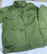 1978老货涤卡套装装甲兵修理工作服冬季加厚劳保服军绿色带疤长裤