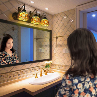 美式镜前灯led地中海客厅，卧室欧式复古创意，浴室化妆卫生间镜前灯