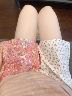 ins甜美可爱碎花睡裤夏季高腰大码家居裤休闲短裤女夏天薄款