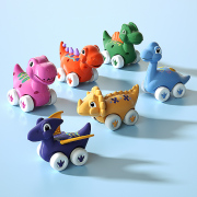 宝丽恐龙玩具套装儿童霸王龙三角龙仿真动物模型宝宝小车男孩