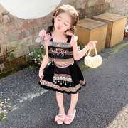 女童裙子夏民族风2岁女宝宝夏季套装裙复古中国风3儿童洋气潮夏装