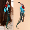 民族风孔雀羽毛边夹发带波西米亚海边旅游异域印第安度假风头饰女