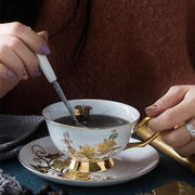 金边骨瓷咖啡杯陶瓷水杯，下午茶杯欧式茶水杯可加
