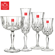 意大利RCR无铅水晶进口红酒杯家用葡萄酒杯复古欧式刻花高脚杯子