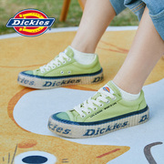Dickies牛油果绿帆布鞋女鞋子秋季复古个性潮鞋休闲白色板鞋