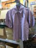 纯回馈紫色亚麻混纺法式泡泡袖，衬衣百搭五分袖，宽松女士衬衫春秋款