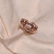 欧美ins潮网红马蹄扣手链手镯纯银镶钻时尚个性小众设计开口戒指