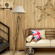 简约中式pvc自粘木纹墙纸，木纹色贴纸竖条，木板电视背景墙装饰壁纸