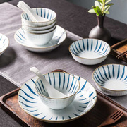 亿嘉日式碗盘餐具组合陶瓷碗筷网红套碗简约碗碟套装家用