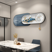 挂钟钟表客厅2023创意，现代简约大气免打孔高级感装饰餐桌挂表