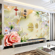 新中式2023竹木纤维集成护墙板电视背景墙装饰立体自装室内装修