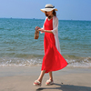 海南海边度假沙滩裙子防晒衣，开衫无袖雪纺，连衣裙两件套装三亚泰国