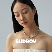 素觉设计师品牌小众高级感百搭巴洛克珍珠项链，女灰色个性时尚手链