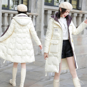 时尚羽绒服大口袋中长款女2023年冬季韩版大码白鸭绒加厚大衣