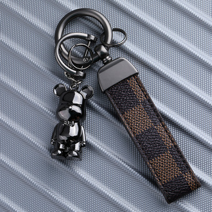 金属高级感金属熊钥匙扣男创意，个性汽车钥匙链，挂件背包挂饰马蹄扣