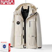 NASA冲锋衣夹克男女款冬季三合一户外登山羽绒服防风情侣棉服外套