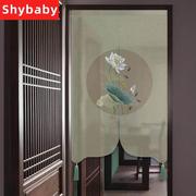 免打孔玄关卧室厨房卫生间，防水棉麻布艺门帘隔断帘流苏厕所新中式